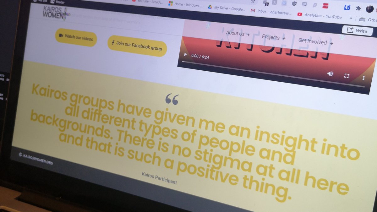 Quote on the website that you can see on an open laptopn
"Kairos groups have given me an insight into all different types of people" 