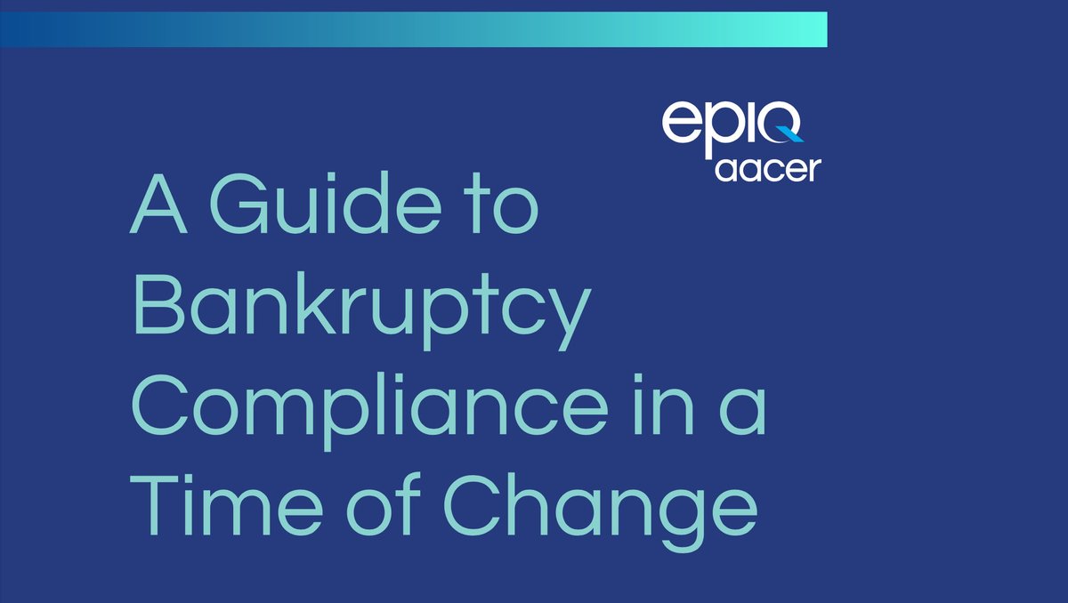 EpiqGlobal's tweet photo. Read about recent legislation, new amendments to the Bankruptcy Code, and how to mitigate risk by staying informed, compliant and prepared for changes still on the horizon. Download the free guide: https://t.co/b3vdQF2Yrt 
#bankruptcy #compliance #regulation #legislation https://t.co/RyHKbIitaX