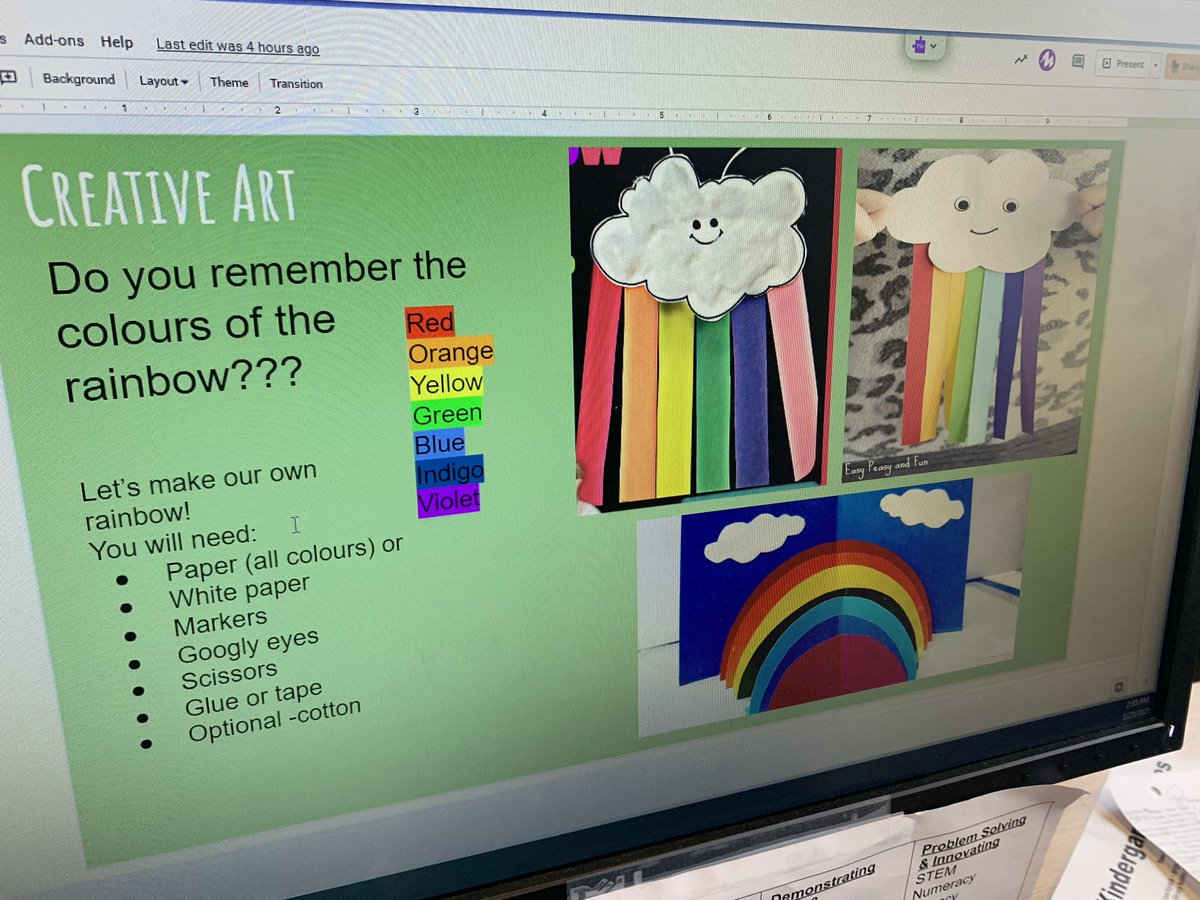 mrsflewelling27's tweet photo. Spring rainbow art today in #learnathomekindergarten 🌈 ❤️@BlakeySabrina @oakleybarrie @SCDSBey https://t.co/R5np6n5Bky