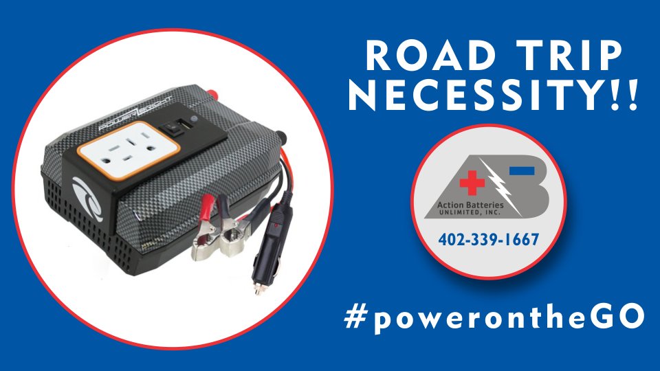 Action_Battery's tweet photo. Planning a road trip soon? Pack one of our Power Bright 12v inverters and power laptops, cell phone chargers, and other devices in your vehicle! Pick one up at Action Batteries - 7911 "J" ST – OMAHA

#powerinverters #roadtrippin #chargers #laptopcharger #camping #overlanding https://t.co/IP4nGgxnyJ