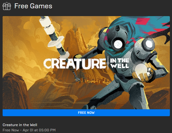 Jayde_SlothLife's tweet photo. Get #CreatureInTheWell for #Free on @EpicGames till next Thursday...

#FreeGames #EpicGames https://t.co/CzNh6Eu5OT