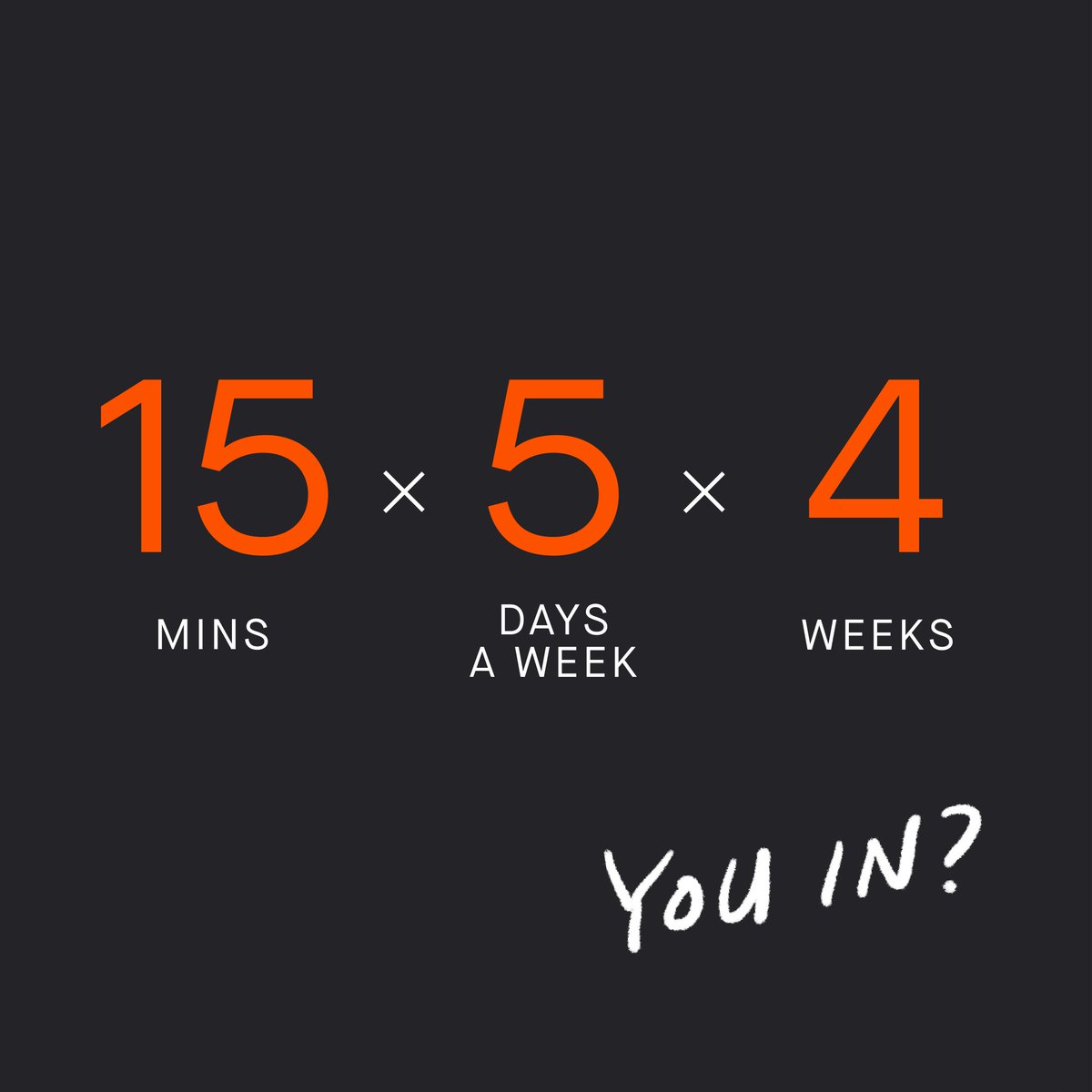 Strava's tweet photo. Twitter can wait. We promise. 

Take back your time and give yourself a boost. Commit to being active for 15 minutes a day, 5 days a week for 4 weeks and make 1% of your day all about you. 

Join the challenge: https://t.co/r05zVElRMV https://t.co/Tf6C0gA3Uo