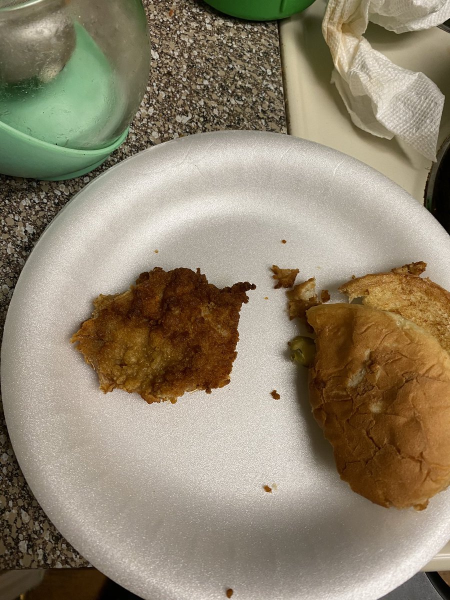 greenechild's tweet photo. @ChickfilA I’m still trying to understand how this piece of chicken was selected as suitable for my what was supposed to be delicious chicken sandwich..please help! https://t.co/cGn84XdEoD