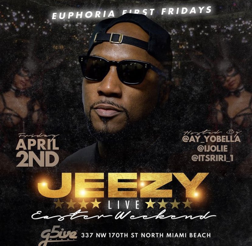 SelfCenteredJae's tweet photo. Jeezy at G5 next Friday GOOD FRIDAY ! brought to you by @iBellaNIEMA @iJOLIE87 @ms_rita07 🖤 https://t.co/bsXvjwy34Z