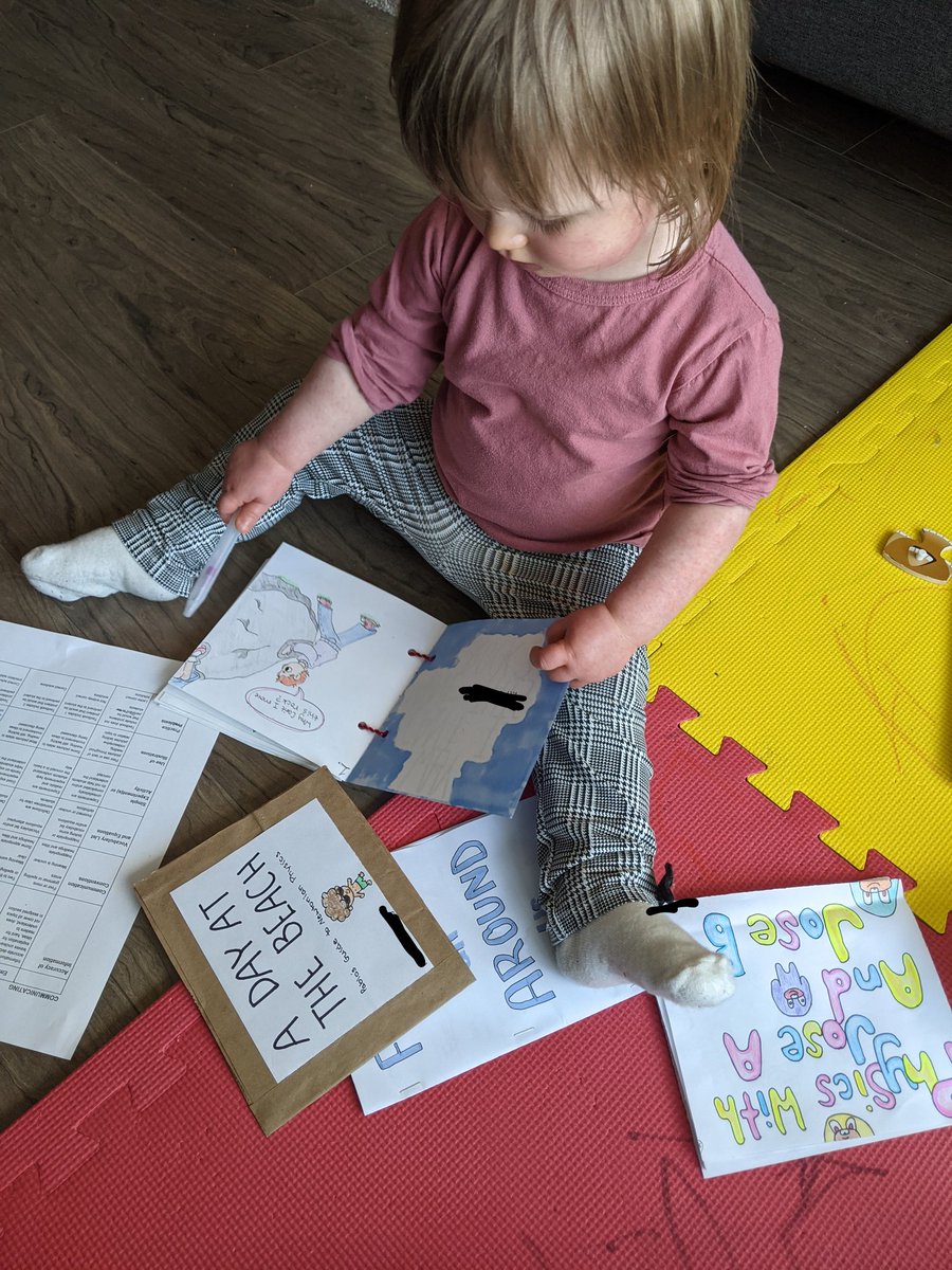 smilbradt's tweet photo. My daughter is once again "helping" me assess the children's books students wrote for this quarter's unit assessment project on forces, inspired by @csferrie @alphaSD41 #physicsed #bced https://t.co/Oi2WvWIoYg