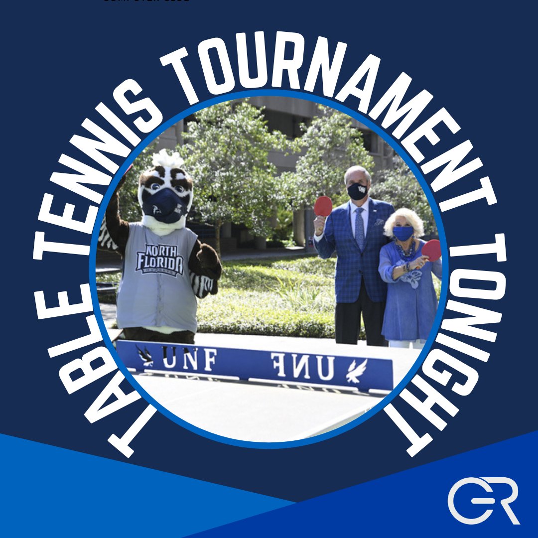 UNFStudentUnion's tweet photo. Join us tonight for our first table tennis tournament of the semester.  There will be prizes, giveaways, and grab-n-go dinner. The event starts at 5:00 p.m. https://t.co/MoZ91HftJC