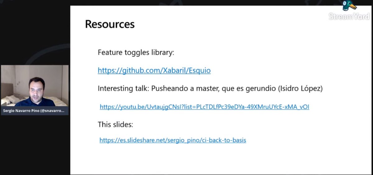MadridDevops's tweet image. Conclusiones y recursos by @snavarropino sobre una buena integración continua teniendo en cuenta el contexto real de los proyectos. #madrid_devops