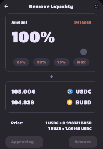 Banton42's tweet photo. Wellwellwell... even USD isn't always equal to USD...
#ImpermanentLoss #NeedCashNow https://t.co/3pYhl79pvj