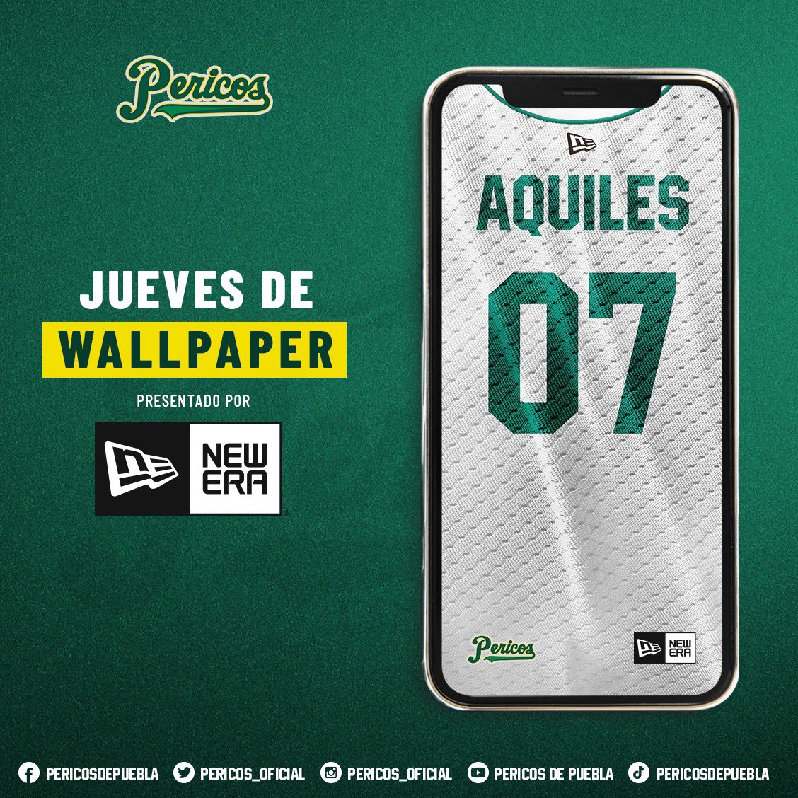 Pericos_Oficial's tweet photo. #JuevesDeWallpaper📱

➡️ Dinámica: 

1. Tu jersey deberá llevar únicamente un apellido y el número de tu elección 🔠🔢

2. Tienen una hora 😳😱 y los seleccionaremos con un ♥️

3. En un máximo de 🖐🏼 días te haremos llegar tu wallpaper 📲

#PericosEsNewEra https://t.co/9X09qukidt