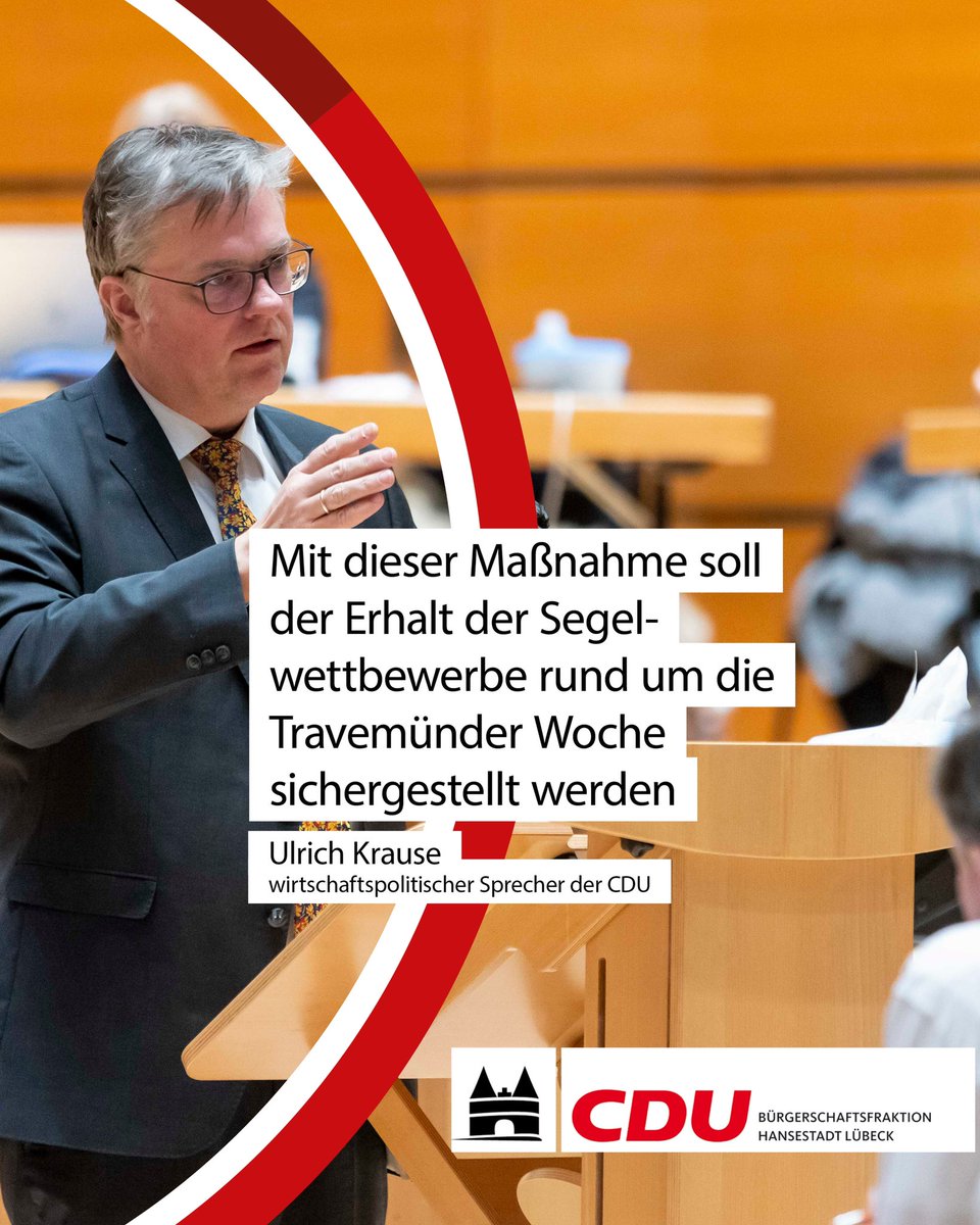 Die Lübecker Bürgerschaft hat die finanzielle Unterstützung für die internationalen Segelevents rund um die Travemünder Woche beschlossen!⛵️ 

#cdufraktionluebeck #cduluebeck #cdu #lübeck #travemünde #tw21