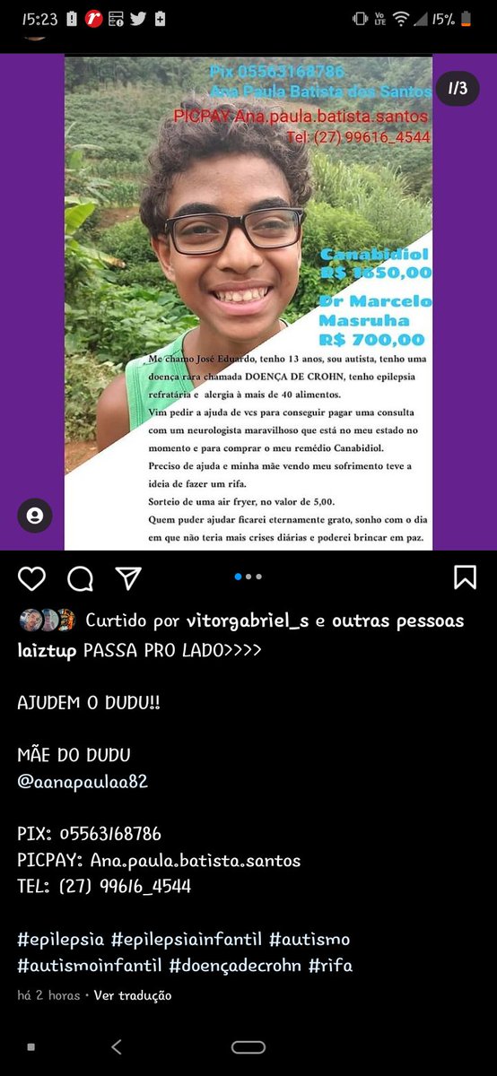 LilithMeioMetro's tweet image. AJUDEM O DUDU!!

MÃE: ANA PAULA

PIX: 05563168786
PICPAY: Ana.paula.batista.santos
TEL: (27) 99616_4544

#epilepsia #epilepsiainfantil #autismo #autismoinfantil #doençadecrohn #rifa

LINK POST NO INSTA
instagram.com/p/CM2Us5jjBg4/…