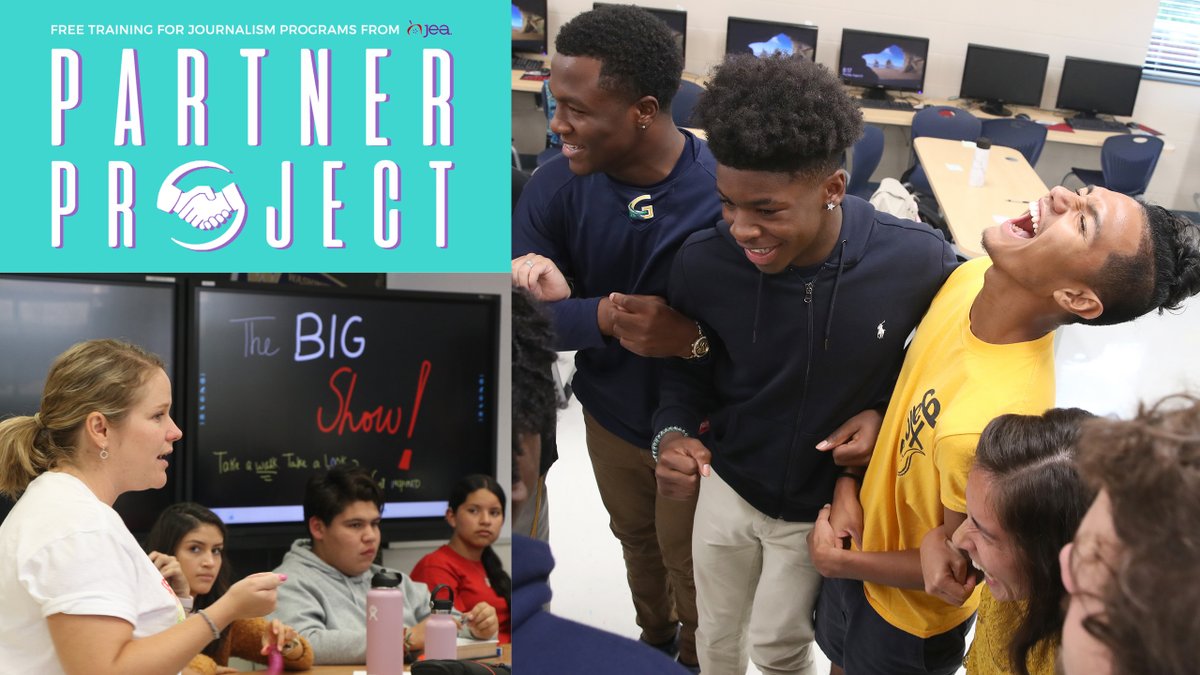 nationalJEA's tweet photo. One week remaining to apply for the 2021-22 JEA Partner Project. You and your students will set goals, develop skills through instruction and hands-on practice, and receive ongoing guidance for 2 years from 3 veteran journalism educators. 
Learn more: https://t.co/svZBWU8rIT https://t.co/rVpKHuUytb
