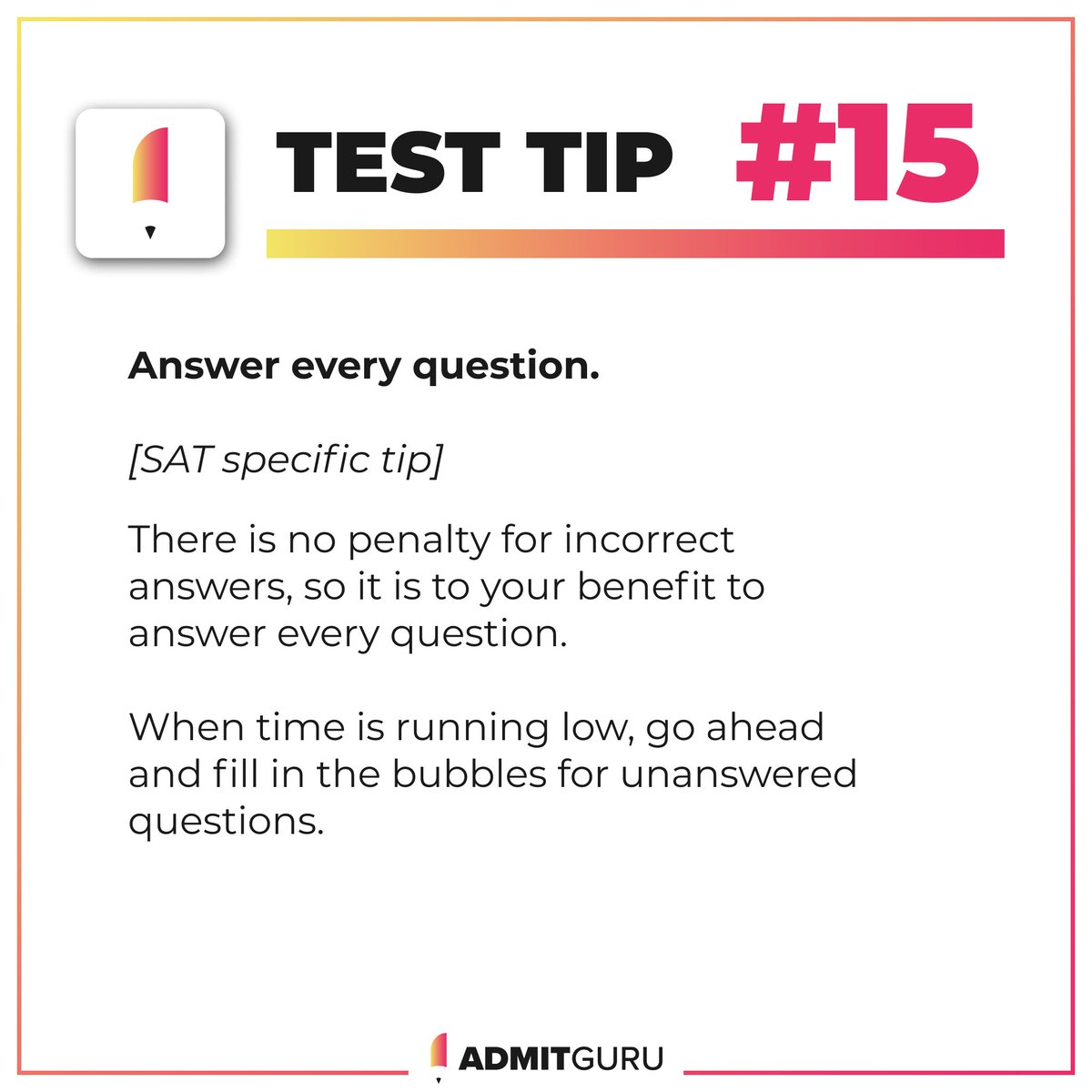 admitguru_'s tweet photo. There's a 25% percent chance you get it right if you guess! 25% sounds WAY better than 0% to us 😋⁠
⁠
⁠
#TipThursday#thursdaymotivation❤️#ThursdayThoughts#thursdaythoughts💭 https://t.co/4YOGRxXkhG