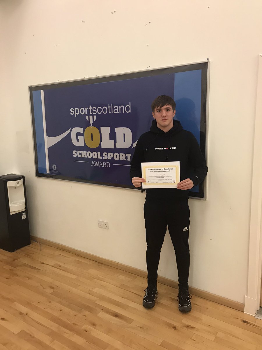 CoatbridgePE's tweet photo. Some S5/S6 @Mr_MurphyPE &amp; Mrs Andrews SL classes presented with their Remote Learning certificates today....out new ‘Match of The Day’ style backdrop! 👀 More certificates to be issued in coming days! @CoatbridgeHigh @DYW_CHS @CHS_Captains #LeadingByExample #SportLeader #Achieve https://t.co/CZF2H6UylB