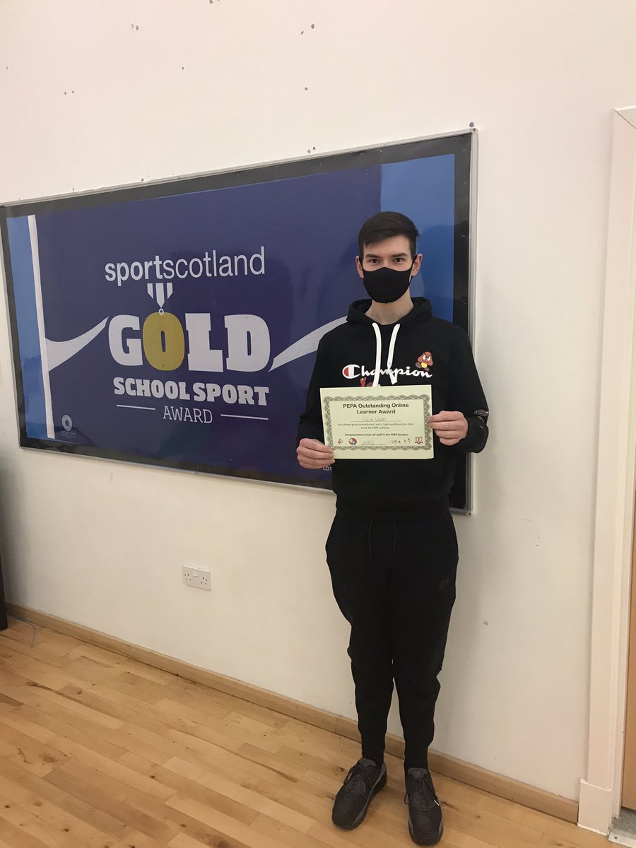 CoatbridgePE's tweet photo. Some S5/S6 @Mr_MurphyPE &amp; Mrs Andrews SL classes presented with their Remote Learning certificates today....out new ‘Match of The Day’ style backdrop! 👀 More certificates to be issued in coming days! @CoatbridgeHigh @DYW_CHS @CHS_Captains #LeadingByExample #SportLeader #Achieve https://t.co/CZF2H6UylB