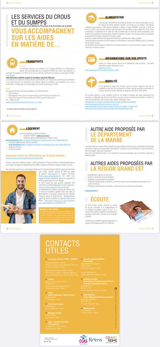 mariedepaquy's tweet photo. @VilledeReims @GrandReims #ccas toute les infos sur les aides apportées aux étudiants par les associations l’université les collectivités le département la région #mobilité #logement #alimentation #accésauxdroits https://t.co/fmk7SAzzXm