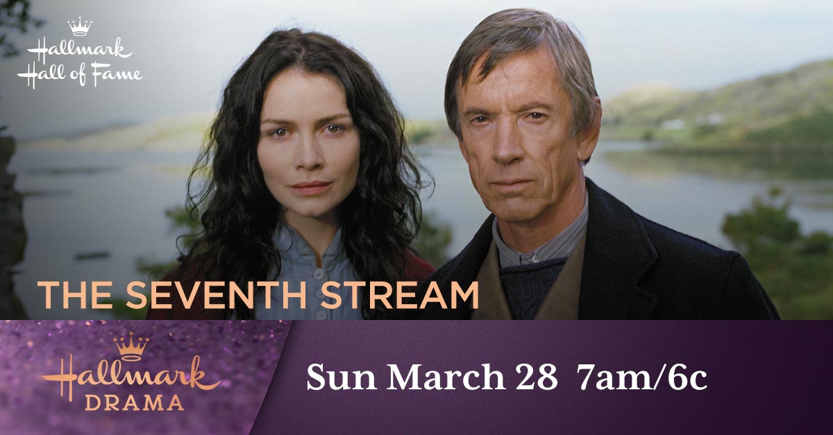 Hallmark_Family's tweet photo. Tune in this Sunday at 7am/6c for a marathon of Hallmark Hall of Fame movies, starting with #TheSeventhStream. A story of a widowed fisherman who meets a mysterious woman who begins to change his life. For the full schedule, visit: https://t.co/VarU0rsBLI https://t.co/CbWzlLpCCT