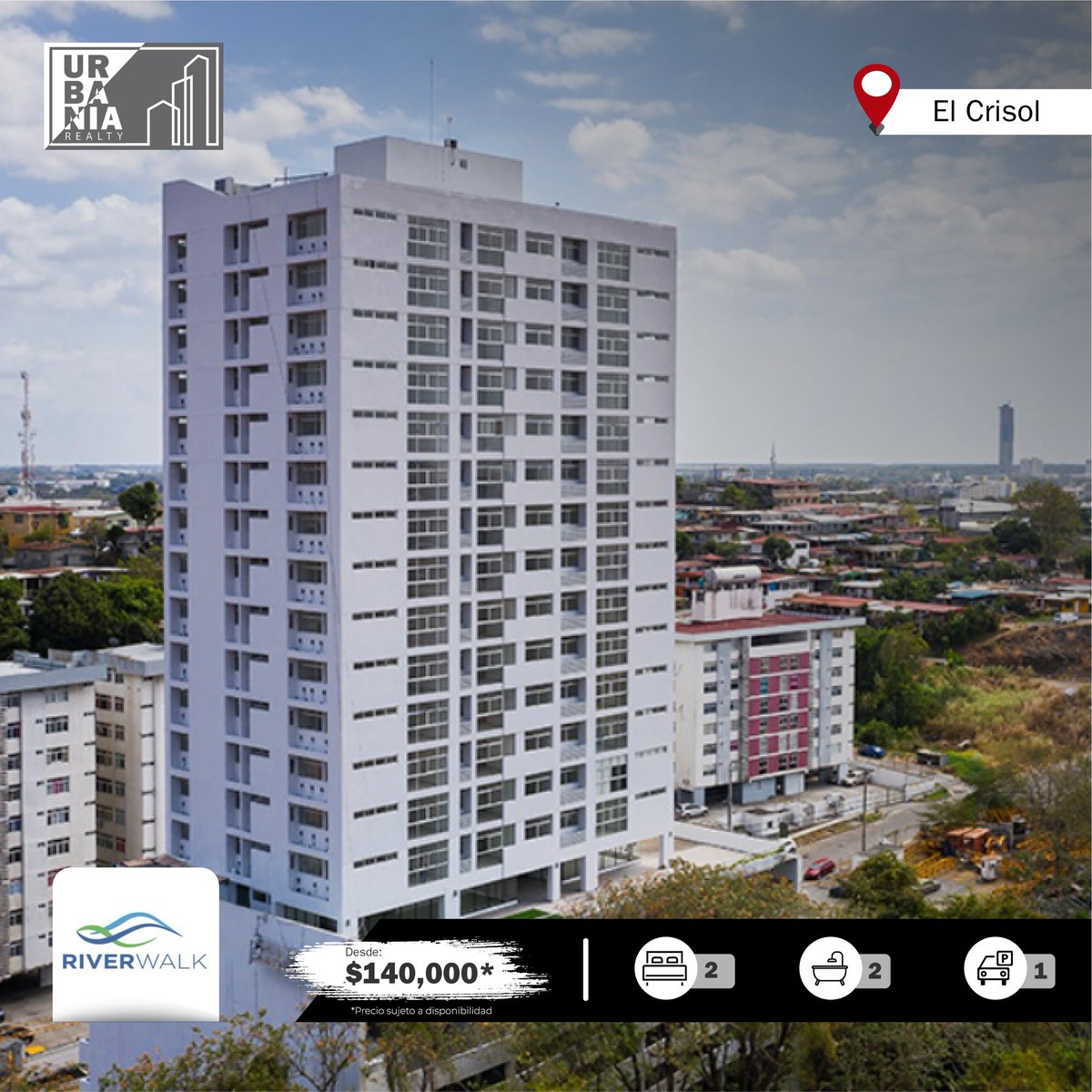 RIVERWALK es un proyecto de apartamentos de entrega inmediata, ubicado en 📍 El Crisol, con cómodos apartamentos distribuidos para el máximo aprovechamiento de los espacios. 

¡Conócelo! Solicita mayor información aquí 👇 o por nuestra línea 📲 6335-5674.