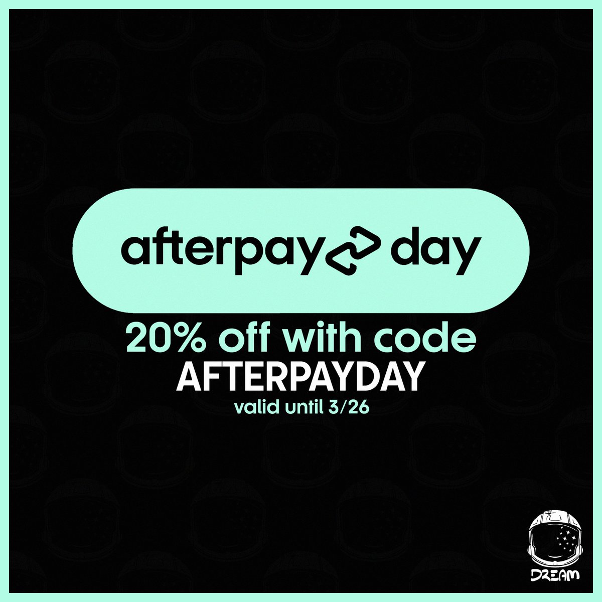 We are celebrating #AfterPayDay!!!! Use code Afterpayday for 20% off all apparel until 3/26.

dreamclothinghq.com