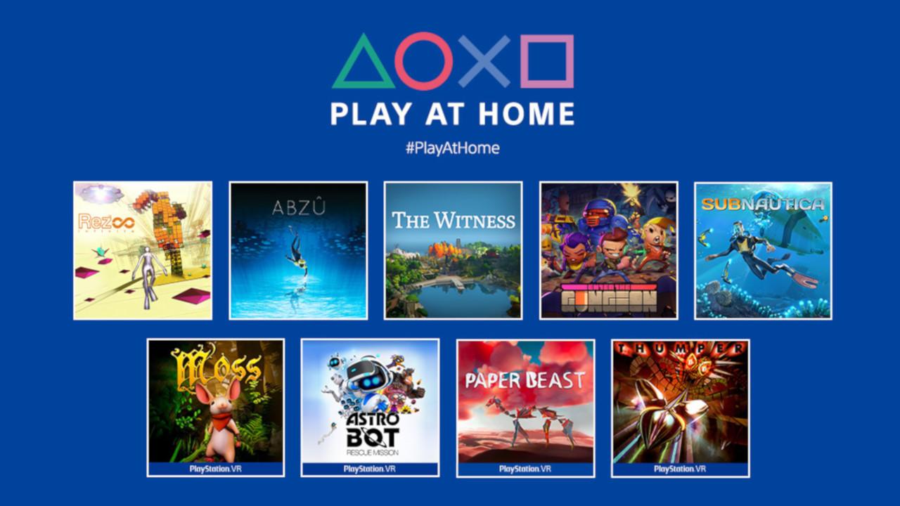 kollision kam Erasure PlayStation on Twitter: "Starting today, you can download a selection of 9  free games as part of #PlayAtHome: -ABZU -Enter the Gungeon -Rez Infinite - Subnautica -The Witness -Astro Bot Rescue Mission -Moss -