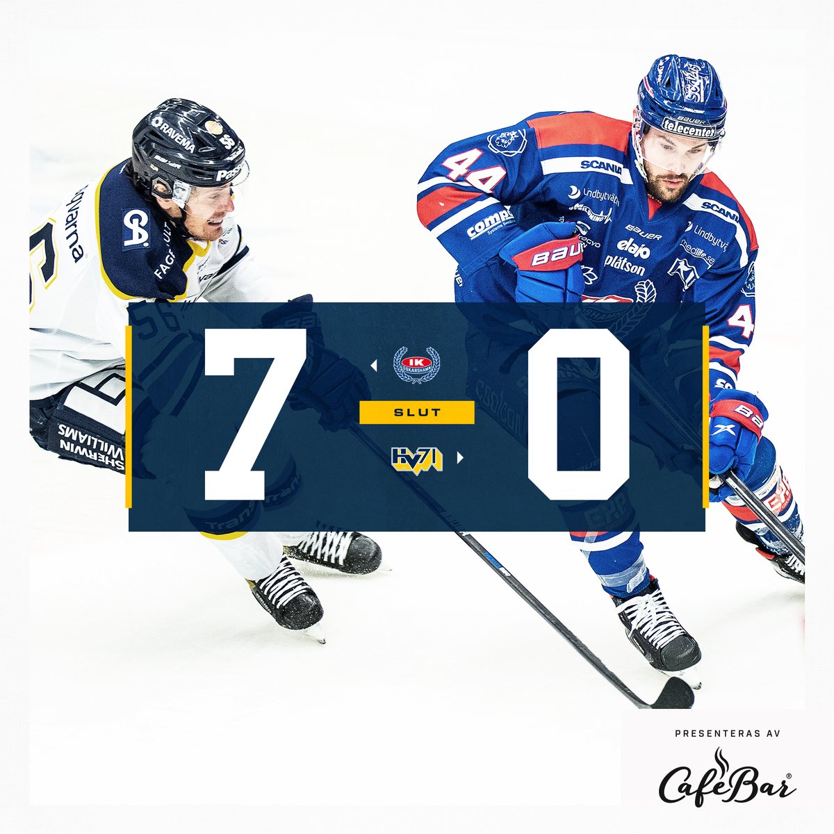 HV71's tweet photo. Matchen är slut. #hv71 https://t.co/DvSbEgf1ZQ