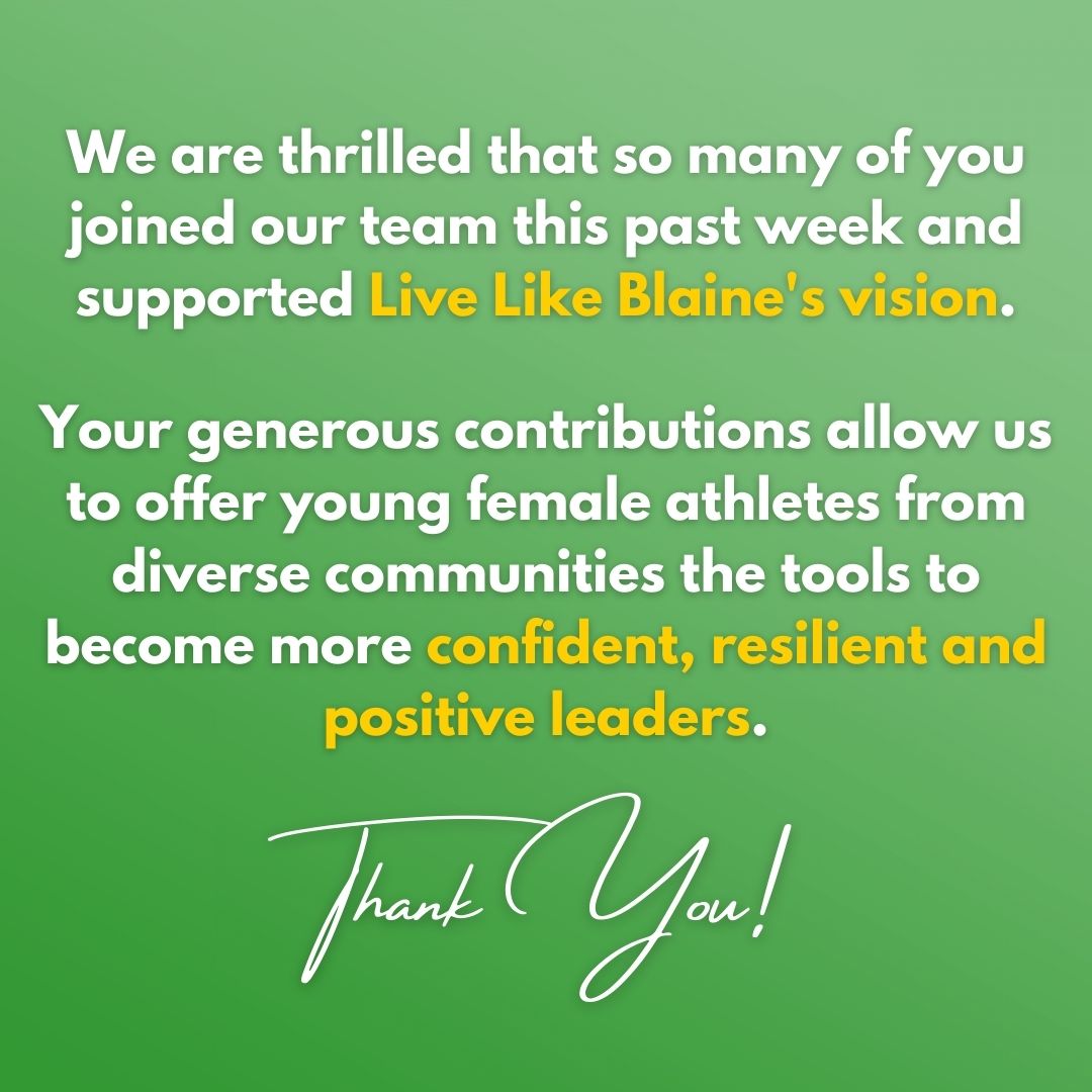 Thank you for joining our team last week and supporting Live Like Blaine's vision! We are proud to unveil our new vision statement...
#livelikeblaine