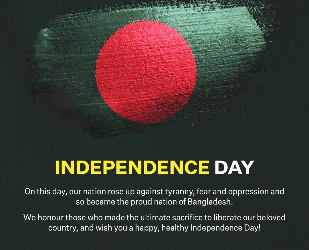 MushfiqMukit's tweet photo. Freedom is in our minds, faith is in our words, pride is in our hearts and great memories are in our souls. Let’s celebrate our great nation on this Independence Day!

#Happy50Bangladesh
#happyindependenceday #Bangladesh 2021 https://t.co/fl04Oiob83