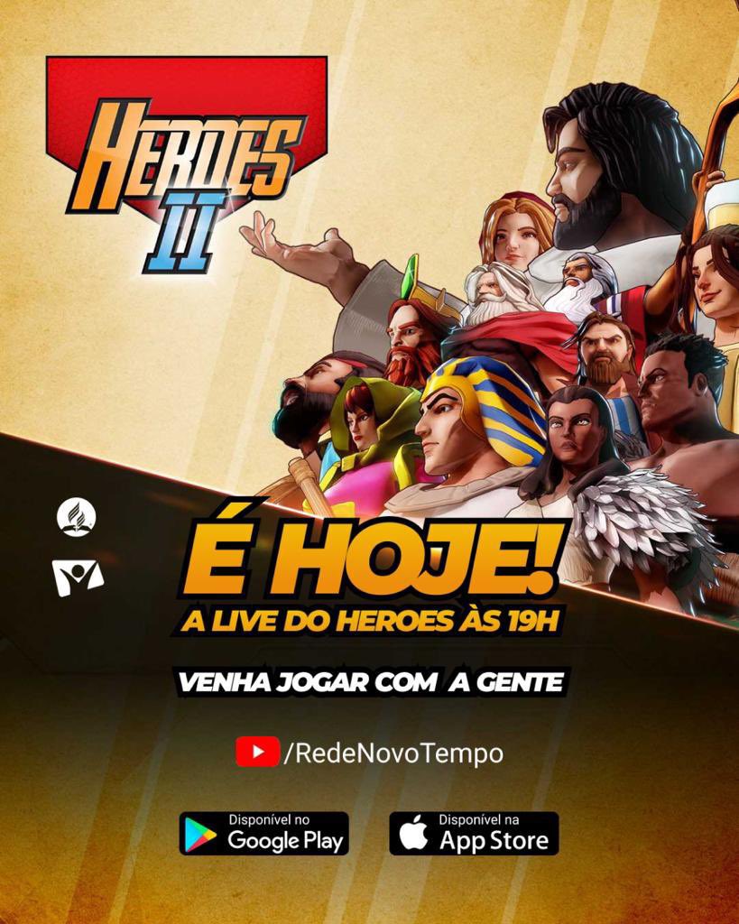 AdventistasBaSe's tweet photo. 🎉O Heroes 2 já está disponível pra você se divertir enquanto aprende mais sobre a Bíblia!⁣⁣⁣
⁣⁣⁣
LIVE de Lançamento do Jogo da Bíblia! ⁣
Será um desafio sul americano, com dois times: o #TimeBranco e a #EquipoGris.⁣
⁣⁣⁣
🔴25 de março às 19h no https://t.co/BG1Vjf8Opa https://t.co/uklLjo3q3F
