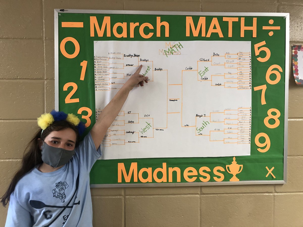mszimmercte's tweet photo. It’s Final Four week of March Math Madness! Congratulations to these sharp minds! @ctetigers https://t.co/c0thdrwOwV