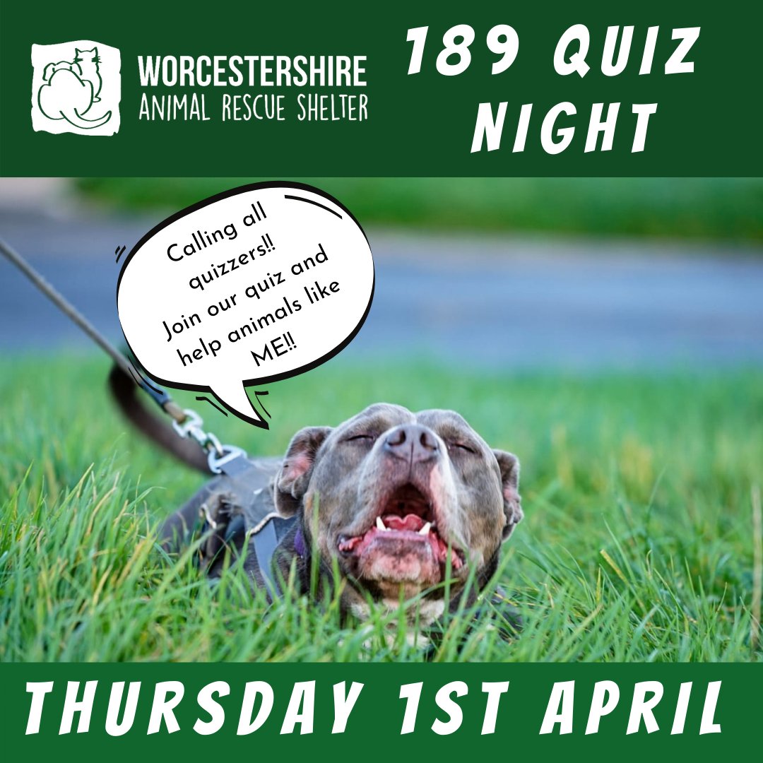 Hank wants to know, have you signed up for our upcoming quiz night on the 1st April? No? Well, don't worry, there is still time.

Tickets are just £10, you can purchase a ticket via our online shop

wars.org.uk/shop.php

#WorcestershireHour #MalvernHillsHour #QuizNight
