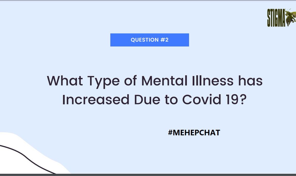 MEHEP4U's tweet photo. Q2: What Type of Mental Illness has Increased Due to Covid 19? There has been a lot; please name one. #mentalhealth #mentalillness #mehep4u #mehepchat https://t.co/txHlxrvJt0