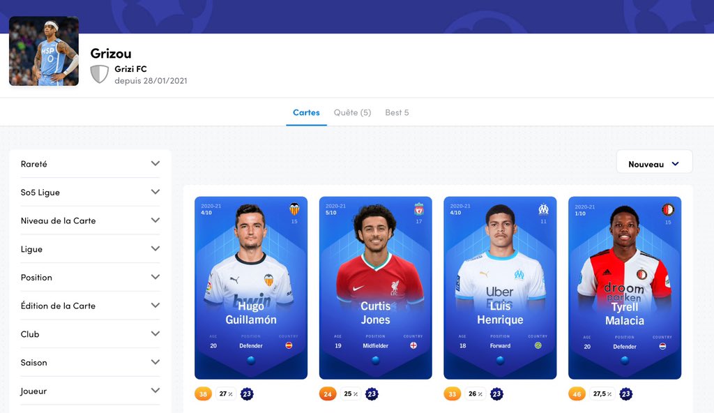 Vous connaissez <a href="/SorareHQ/">Élie Yaffa</a> ? Ici vous avez ma Team 👉 sorare.com/gallery/grizou 

Ils sont tous sur la liste des transferts, j’attends vos offres 😏😄 #GriziFC