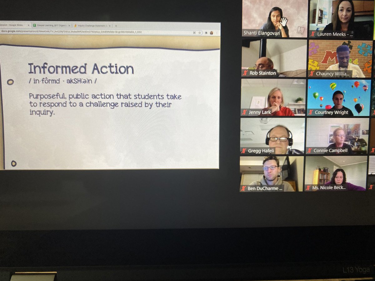 TheRealMrsMeeks's tweet photo. What if we called them Learning Based Projects? Love the idea of Informed Action! Using what you’ve learned, what you wonder, and what you care about to take action in and around the community makes learning purposeful, meaningful, and relevant! #1LISD #DeeperLearningConference https://t.co/yTN20inXV9