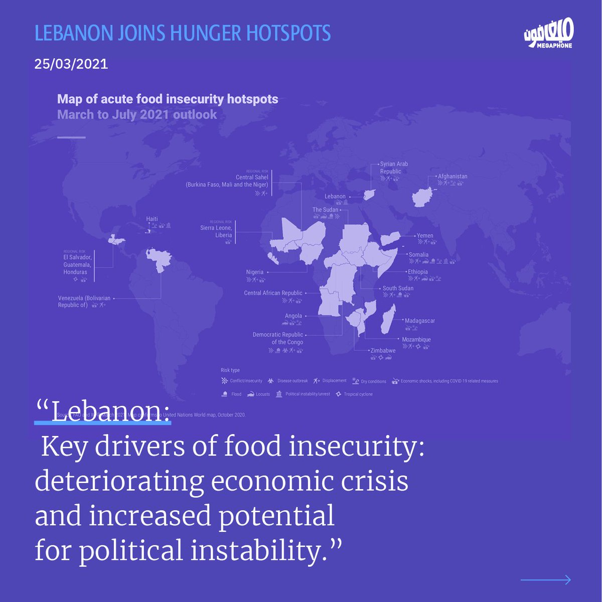 megaphone_news's tweet photo. Lebanon in time of collapse: Joining the map of acute food insecurity
#lebanon #lebanon_revolts #collapse #world_food_program
1/2 https://t.co/o4E30v1Zj0