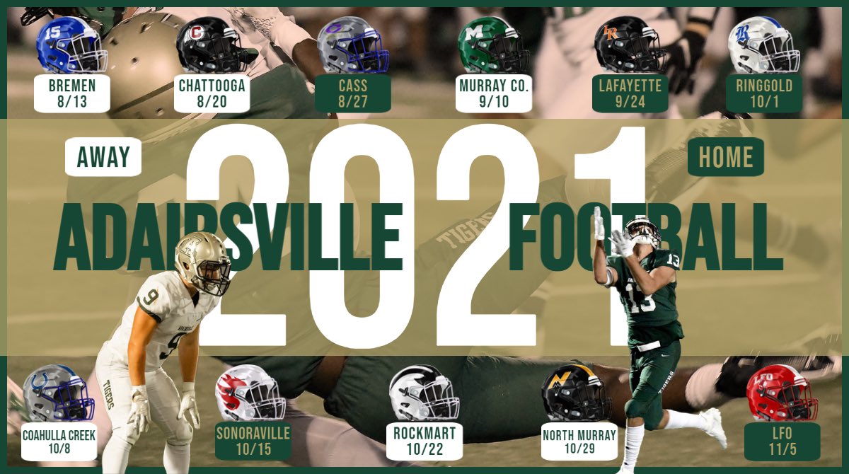🚨Adairsville Tiger Football Spring and Fall Schedules🚨 Our young men have been working hard this off-season, looking forward to seeing their hard work pay off!@AHSTigerFB <a href="/NwGaFootball/">NwGa Football</a> <a href="/dailytribsports/">Daily Tribune Sports</a> @AdairsvilleA @AHS_Recruits #306Pride