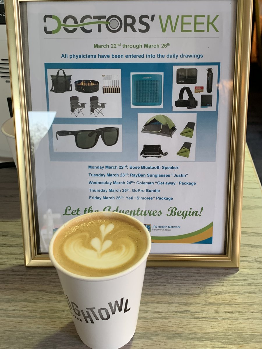 JPS_Health's tweet photo. Powering up for the day with coffee and breakfast tacos. Hits the spot! 
#DoctorsWeek #JPSdocs #JPSpride #ThankADoc @jpspsych https://t.co/Cxe7CJwGar