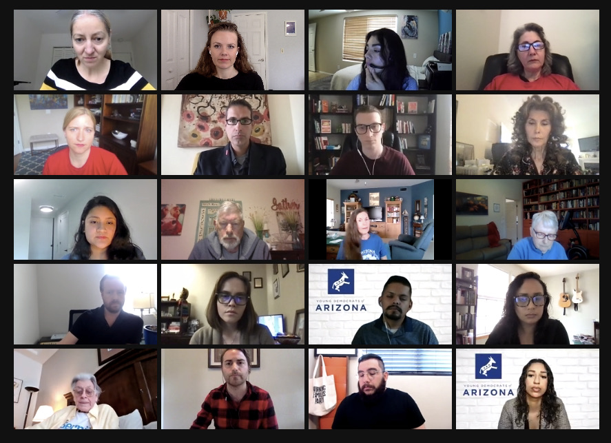 Today we joined <a href="/LUCHA_AZ/">LUCHA Arizona</a>, <a href="/MomsDemand/">Moms Demand Action</a>, <a href="/ArizonaAFLCIO/">Arizona AFL-CIO</a>, <a href="/WorkingFamilies/">Working Families Party 🐺</a>, and over a dozen other organizations to call on <a href="/SenMarkKelly/">Senator Mark Kelly</a>  to #AbolishTheFilibuster