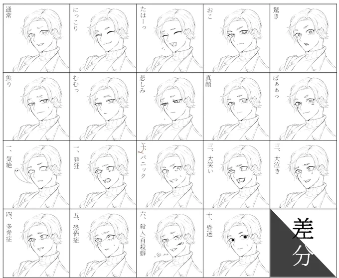 楽しくなって差分描きすぎた… 