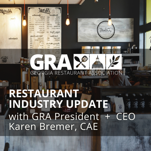 GRAToday's tweet photo. Join GRA President + CEO Karen Bremer, CAE, tomorrow (March 26) at 9:30 AM for our bi-weekly restaurant industry update. Don't forget to submit your questions when you register too!
Register: https://t.co/NUSheWVViv
#garestaurants #savegarestaurants #garestaurantassociation https://t.co/JJIqFDpANH