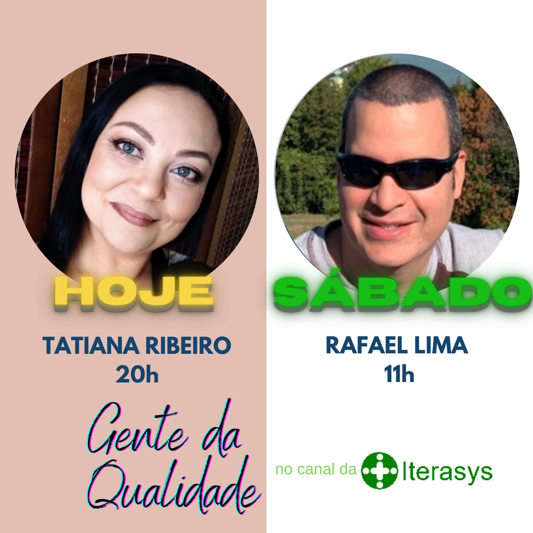 iterasys's tweet photo. GENTE DA QUALIDADE entrevista quem faz a diferença em Testes/QA

Hoje, 25/3, 20h - Tatiana Ribeiro: https://t.co/YN4LyS5KKT

Sábado, 27/3, 11h - Rafael Lima : https://t.co/sk0aAVuBQL https://t.co/NQxBZ9If6x