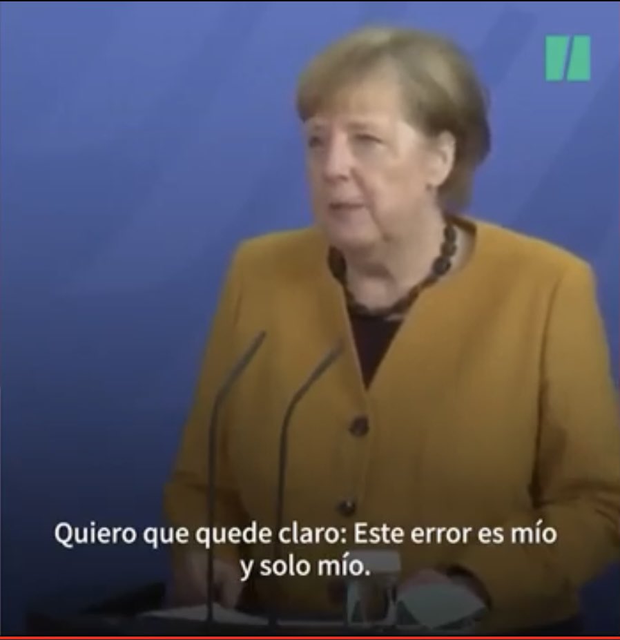 amifera's tweet photo. Probablemente la mejor estadista de este Siglo, Angela Merkel, dirigiéndose al pueblo alemán, pide disculpas y asume toda la responsabilidad de la conducción de la crisis. https://t.co/76Mrp6J99m