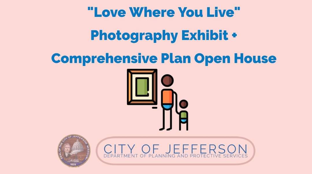 CarrieTergin's tweet photo. Appreciate why living in Jefferson City is so special and prioritize strategies for its future at the #LoveWhereYouLive event today, March 25:
See the DRAFT Comprehensive Plan Open House finale +  photography exhibit
McClung Park Indoor Pavilion
3 pm to 7 pm #JCMO https://t.co/M3OcxRH7ka
