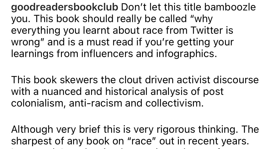 EmmaDabiri's tweet photo. “A nuanced and historical analysis of post colonialism, anti-racism and collectivism. The sharpest of any book on “race” out in recent years” Thank you @symeonbrown 🙏🏽#goodreadersbookclub #WhatWhitePeopleCanDoNext #wwpcdn https://t.co/CnC2isMb9f