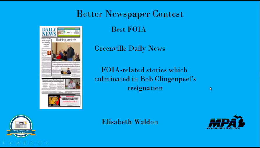 greenvilledn's tweet photo. Our News Editor @elisabethwaldon also received first place awards for Best FOIA and for Public Notice Journalism. https://t.co/4wdAPzGfqH