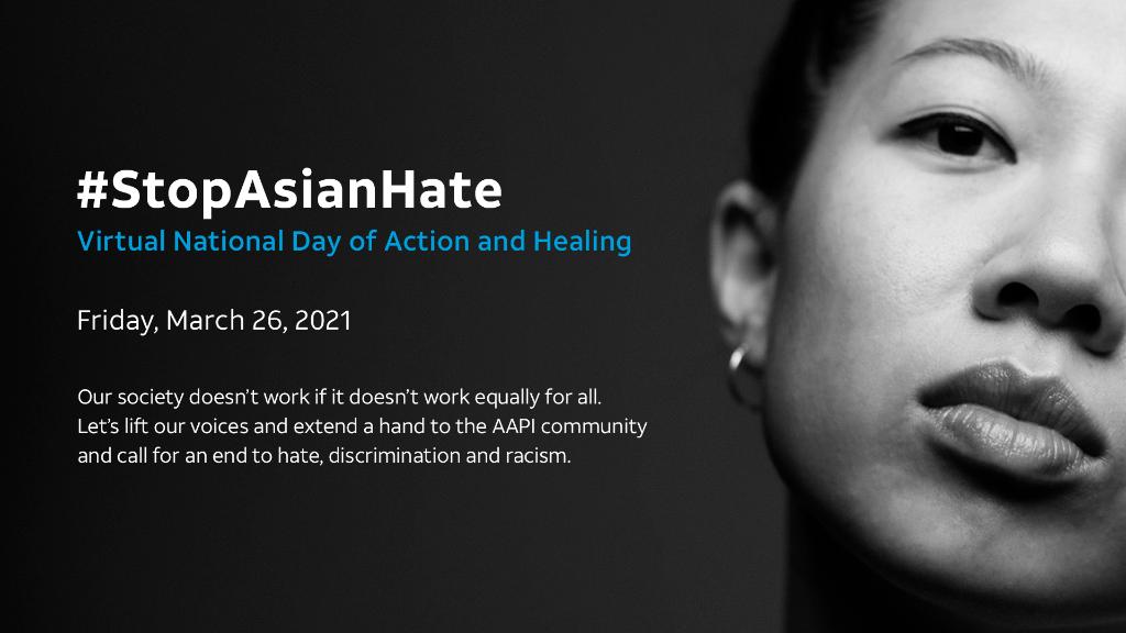 At AT&T, we will continue to #StandForEquality and speak out against Asian, Asian American and Pacific Islander violence. Tomorrow, we’re joining the AAPI community for a Virtual Day of Action and Healing to #StopAsianHate. Join us: att.com/StopAsianHate