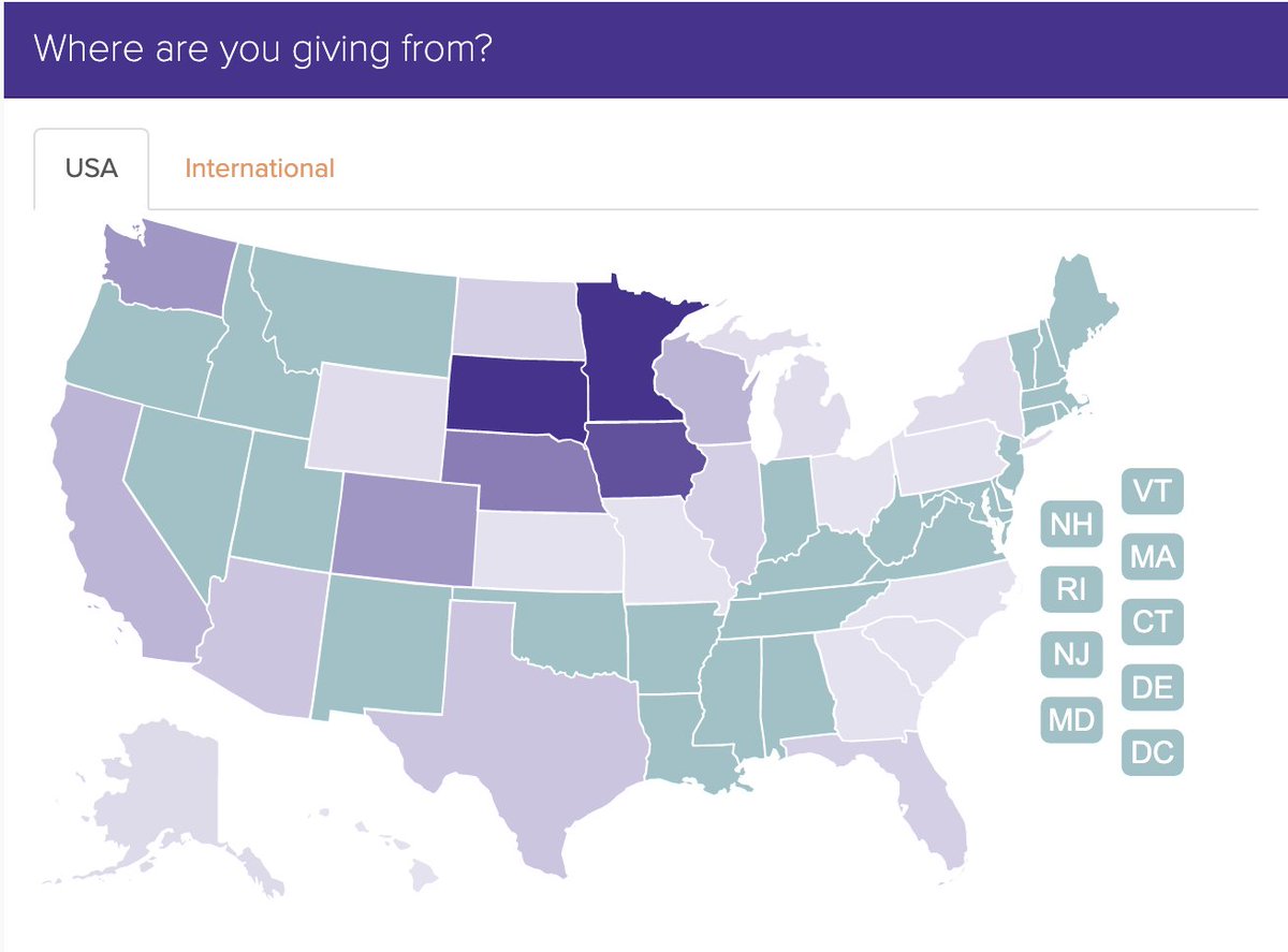 USiouxFalls's tweet photo. Get your state on the map! If your state hasn’t been turned purple it means we need a gift from your state for #GIVE2COO! Come on east coast! 😉
#COOmmunity
https://t.co/jviipREDlb https://t.co/H0hgXc2WPc