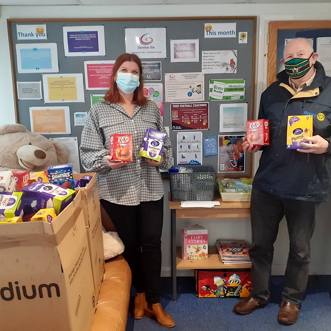 Monday Motivation
Well done to Northampton Rotary Club who have donated massive boxes of Easter Eggs to Faraway Children's Charity Service Six who will gift them to their young people 🐣
Bringing lots of smiles this Easter. 
#easter2021 #peopleofaction #rotary #northampton