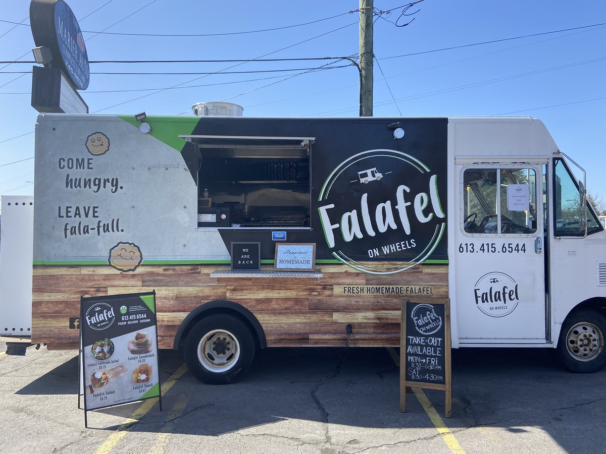 Falafelonwheel's tweet photo. Get ready Ottawa!!! WE ARE BACK!!
1st day of our Food Truck season will be this Friday March 26 (same location Blair and Montreal rd). Can’t wait to see you all again!! 

Business Hours: 
Monday to Friday 11:30am - 6:30pm
Saturday 11:30am - 4:30pm https://t.co/6zCsLytCBj