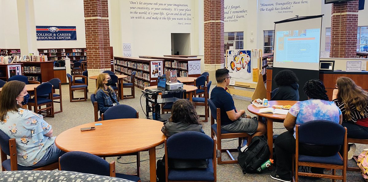 AHSlibrary06's tweet photo. Lunch and Lit SOAR book club @HumbleISD_AHS library @ahs_lit @ProjectLITComm @HumbleISD @HumbleISD_lib @HISDParents @HumbleISD_FDN @ElizabethFagen #thehumblelibrarian #pogcommunicator https://t.co/9pM1yipZEA