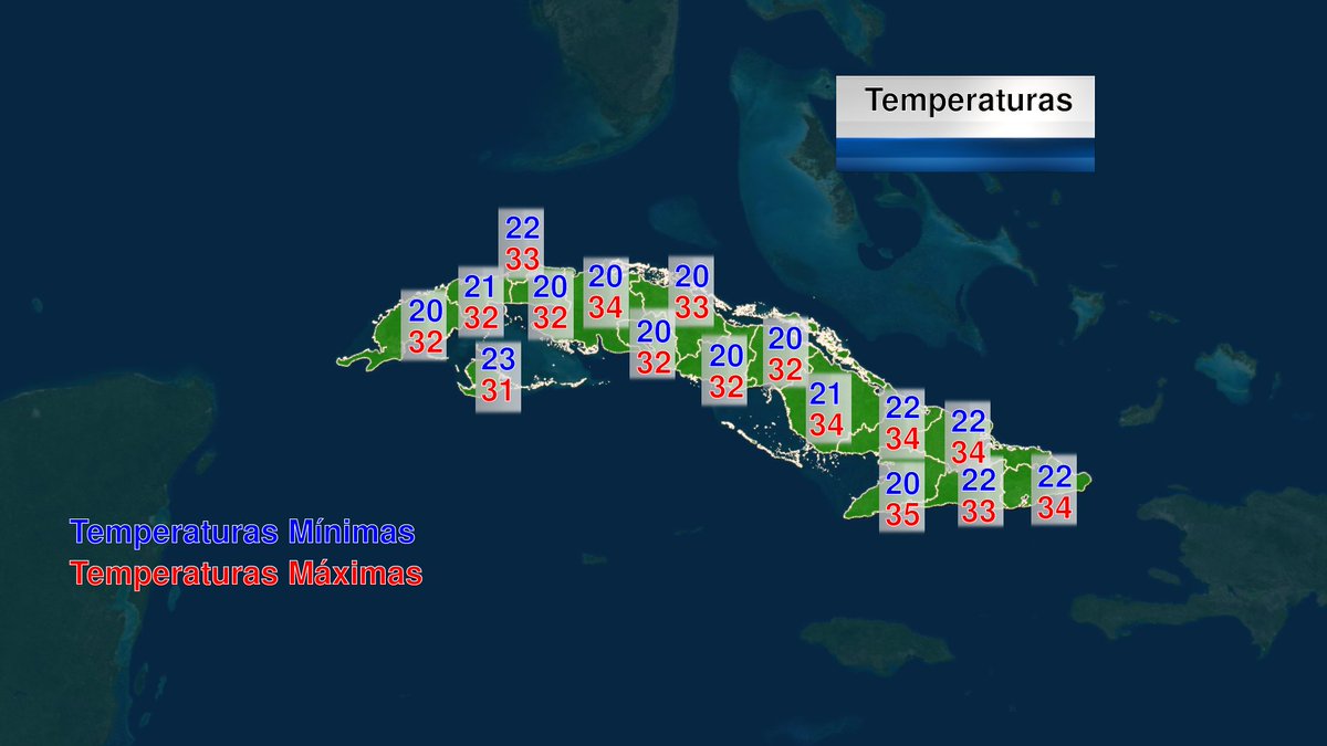 cnp_insmet_cuba's tweet photo. #PronósticoDelTiempo para el 26/03
Parcialmente nublado en la costa norte de Guantánamo y nublado en ocasiones con aislados 🌧️. En el resto del país poca nubosidad y en la tarde parcialmente nublado y nublado en zonas del interior con aisladas 🌧️.
Más en: https://t.co/Q3Z0OwVBZZ https://t.co/Rz2ezQiMIF